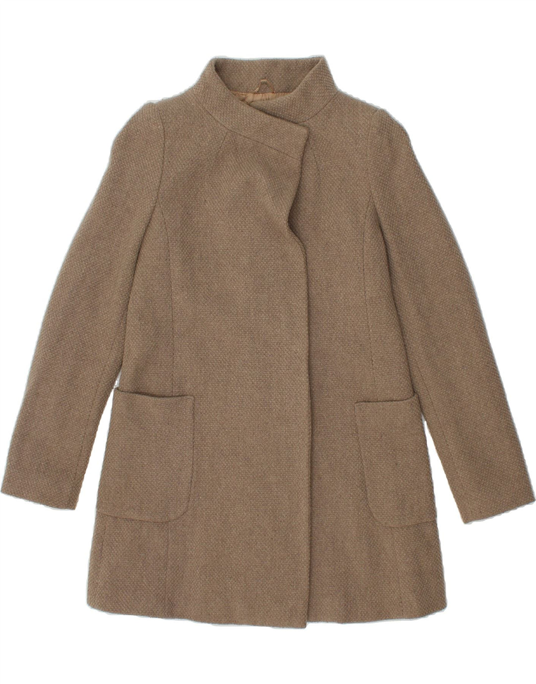 BENETTON Womens Overcoat IT 40 Small Beige Wool Vintage Benetton and Second-Hand Benetton from Messina Hembry 