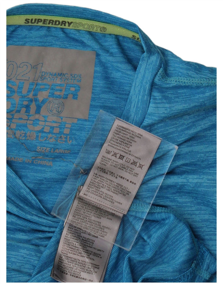 SUPERDRY Mens T-Shirt Top Large Blue Polyester