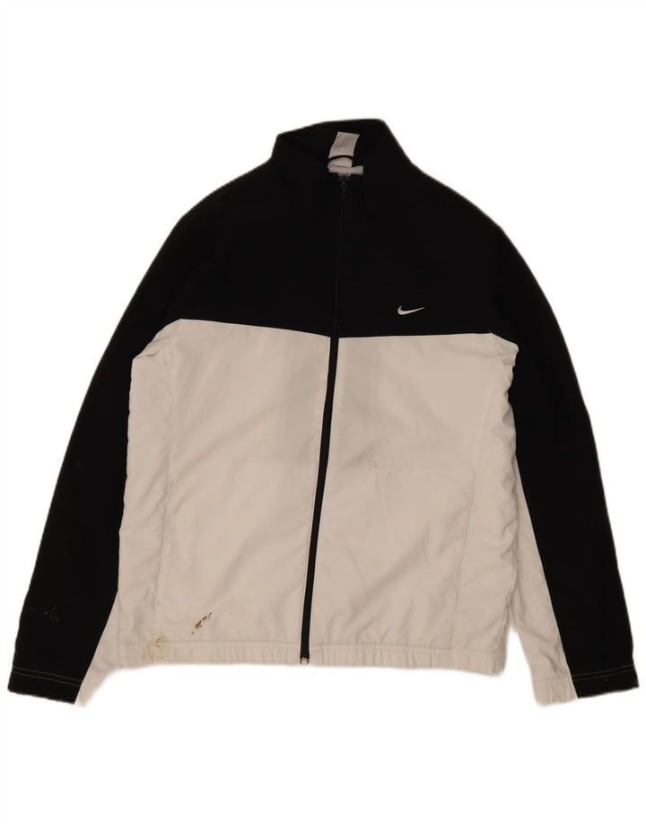 Nike Mens Tracksuit Top Jacket Medium Black Colourblock Polyester