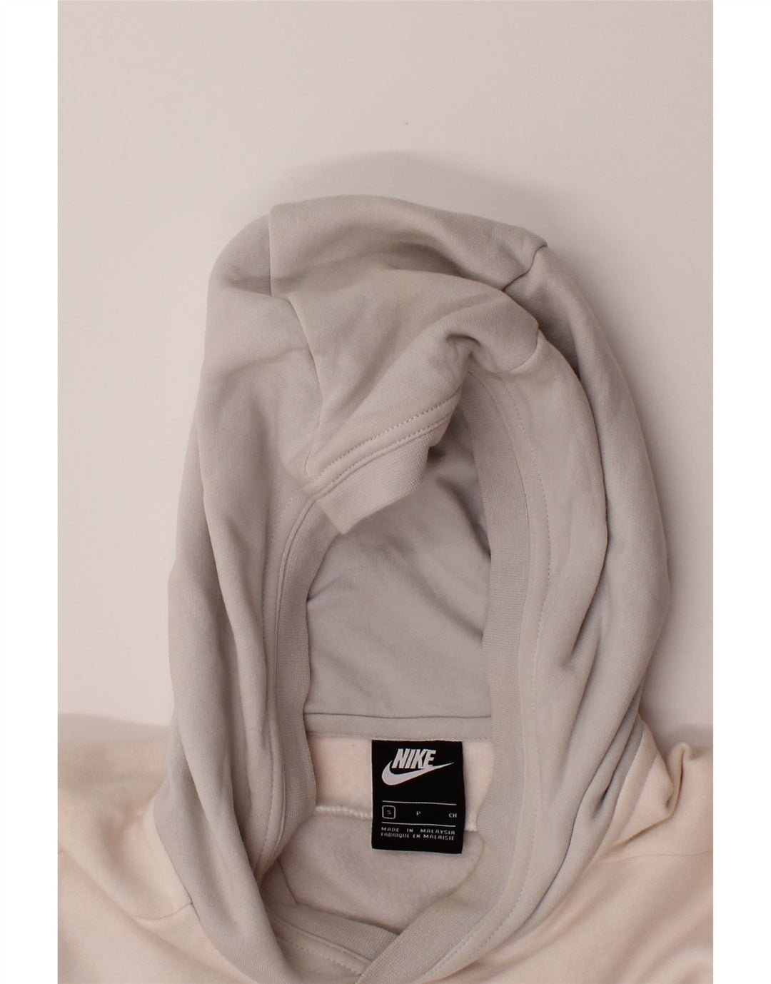 NIKE Womens Oversized Sweatshirt Jumper UK 10 Small Off White Colourblock Vintage Nike and Second-Hand Nike from Messina Hembry 