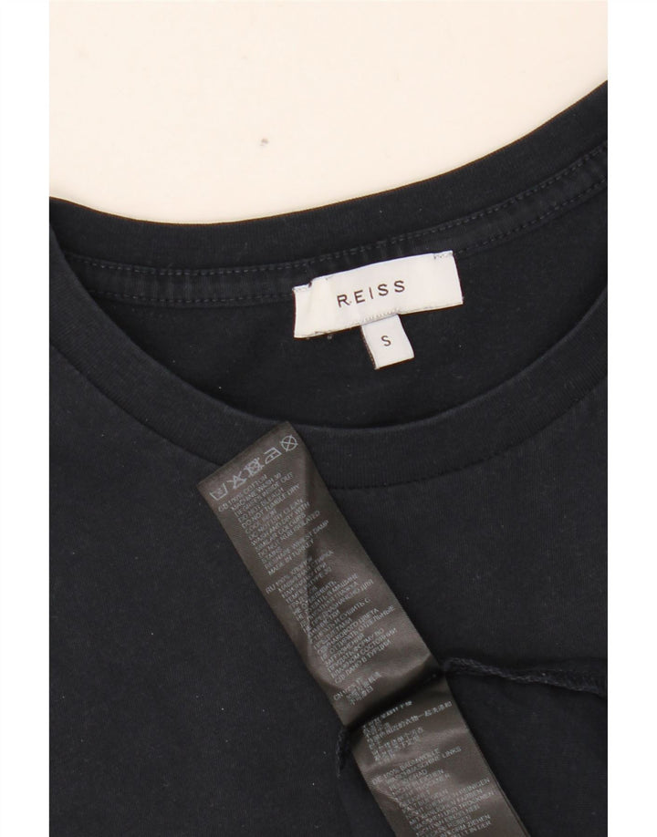 Reiss Mens T-Shirt Top Small Navy Blue Cotton