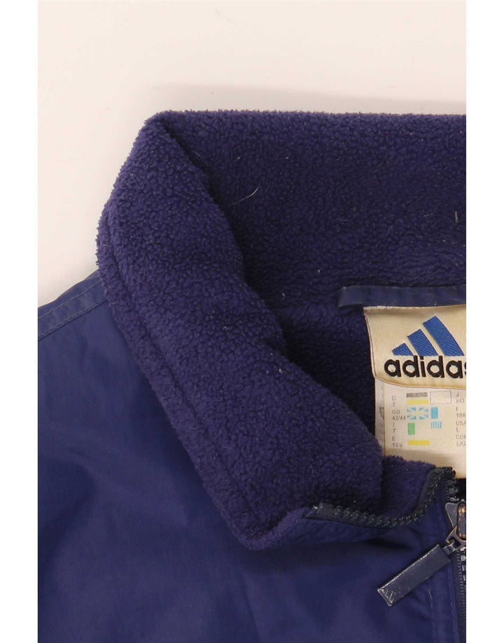 Adidas Bomberjakke til mænd UK 42/44 Stor blå polyamid