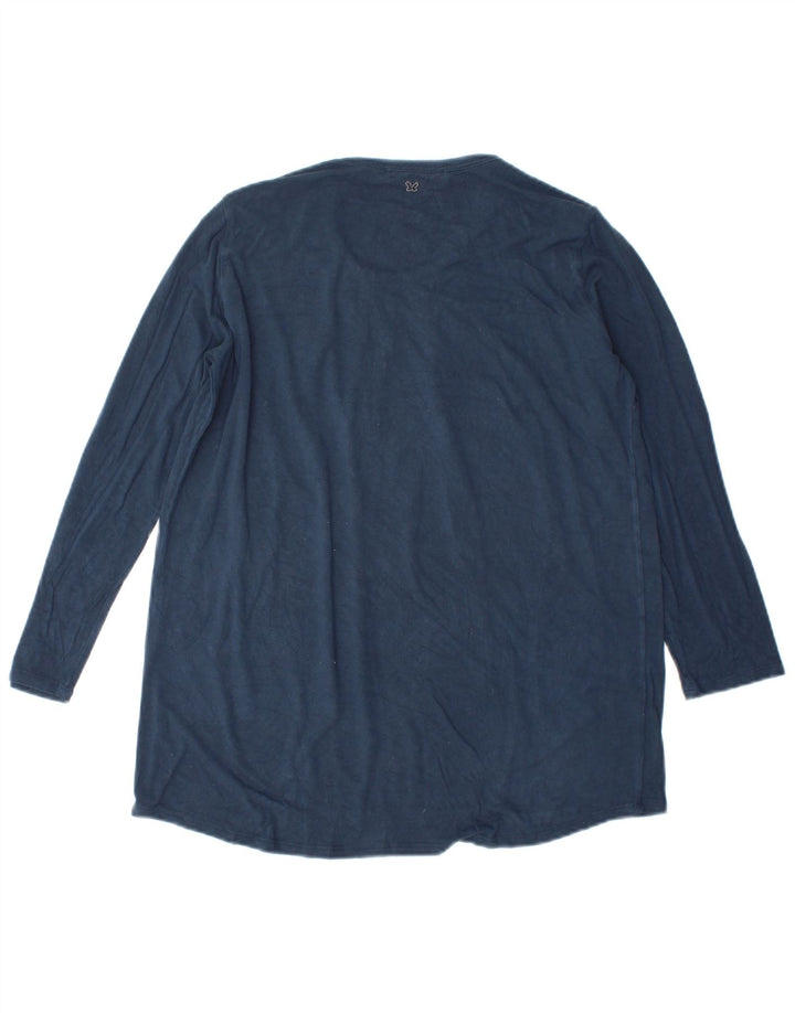 Max Mara Womens Weekend Top Long Sleeve UK 14 Medium Navy Blue Viscose