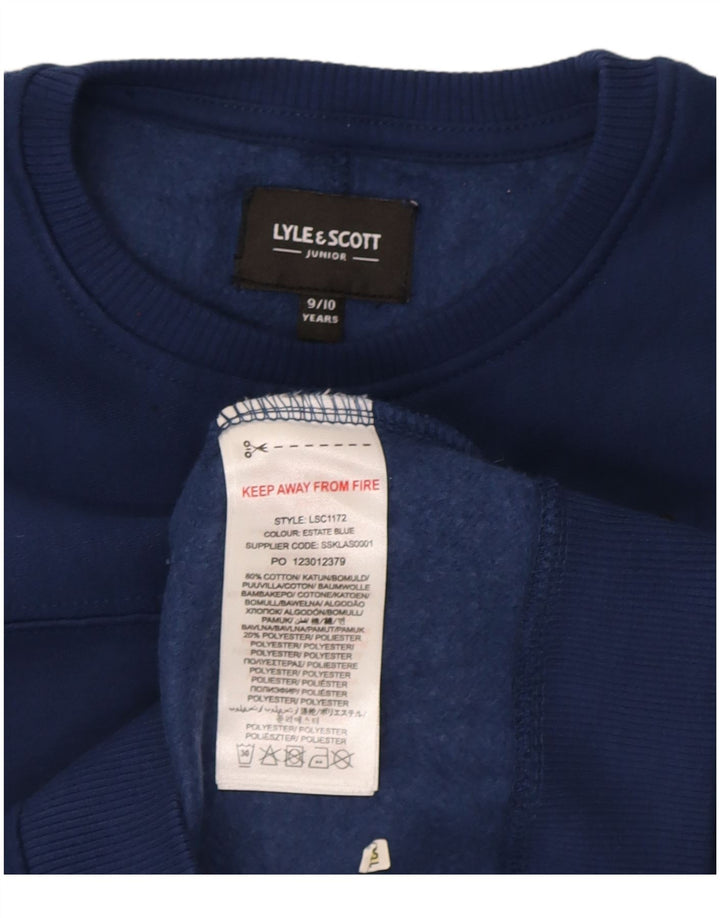 Lyle & Scott Boys Sweatshirt Jumper 9-10 Years Navy Blue Cotton
