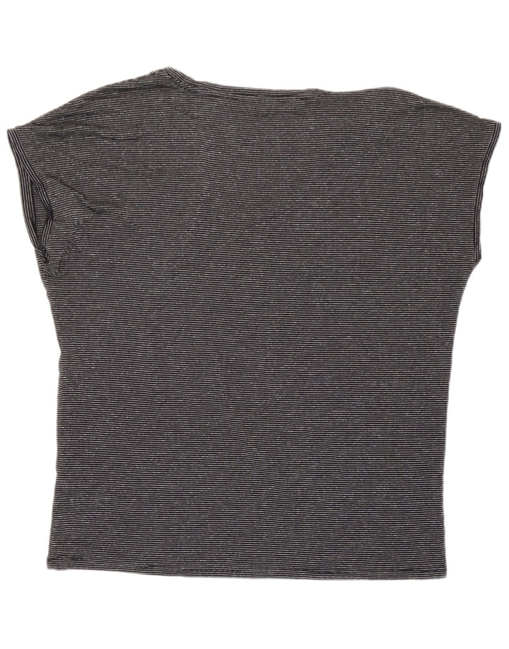 Marks & Spencer Womens Oversized T-Shirt Top UK 10 Small Black Striped