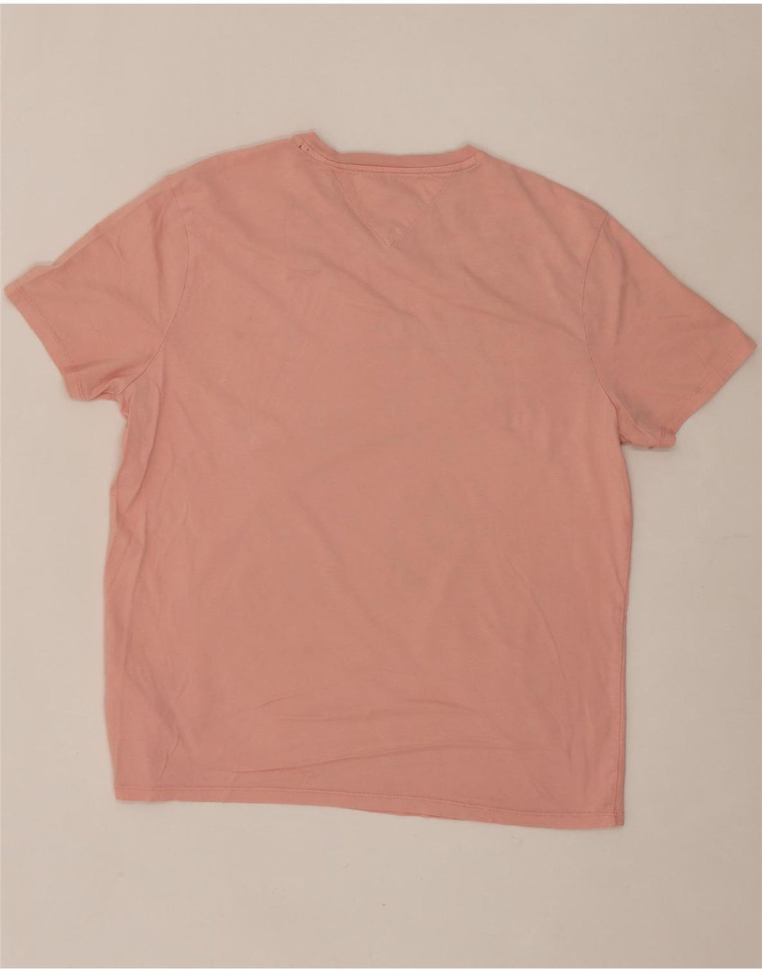 TOMMY HILFIGER Mens T-Shirt Top Medium Pink Cotton Vintage Tommy Hilfiger and Second-Hand Tommy Hilfiger from Messina Hembry 