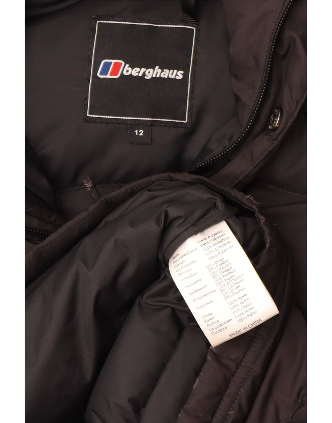Berghaus Womens Hooded Padded Coat UK 12 Medium Black Polyester