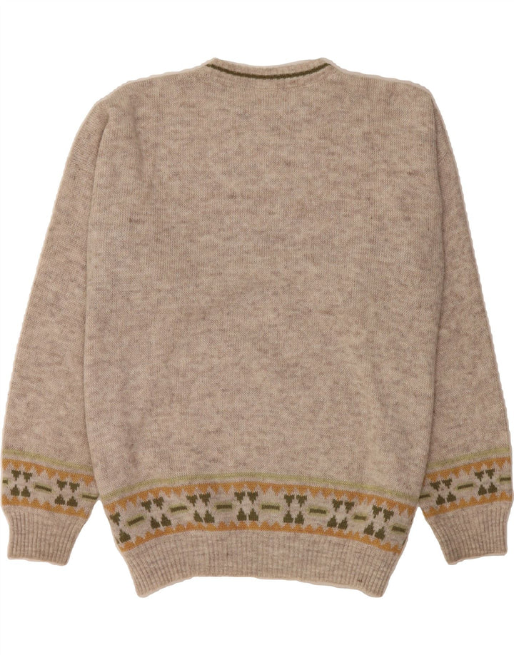 VINTAGE Mens Crew Neck Jumper Sweater XL Grey Argyle/Diamond Vintage Vintage and Second-Hand Vintage from Messina Hembry 