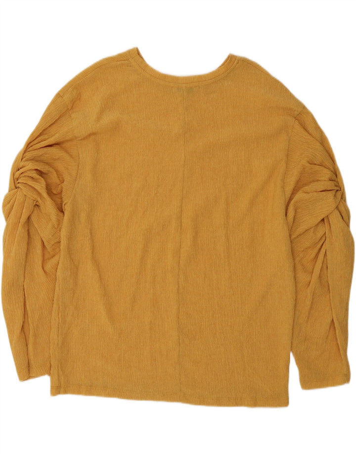 ZARA Womens Long Sleeve Blouse Top UK 14 Medium Yellow