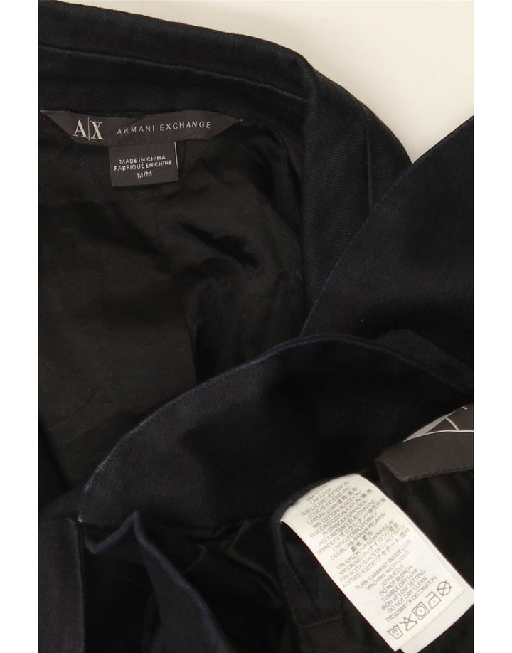 Jachetă Blazer pentru bărbați Armani Exchange cu 2 nasturi UK 38 Bumbac mediu albastru bleumarin