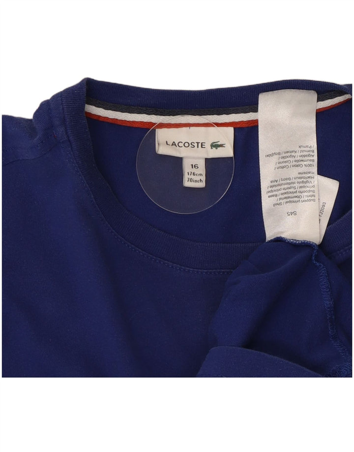 Maglia Lacoste Bambino Manica Lunga 15-16 Anni Cotone Blu