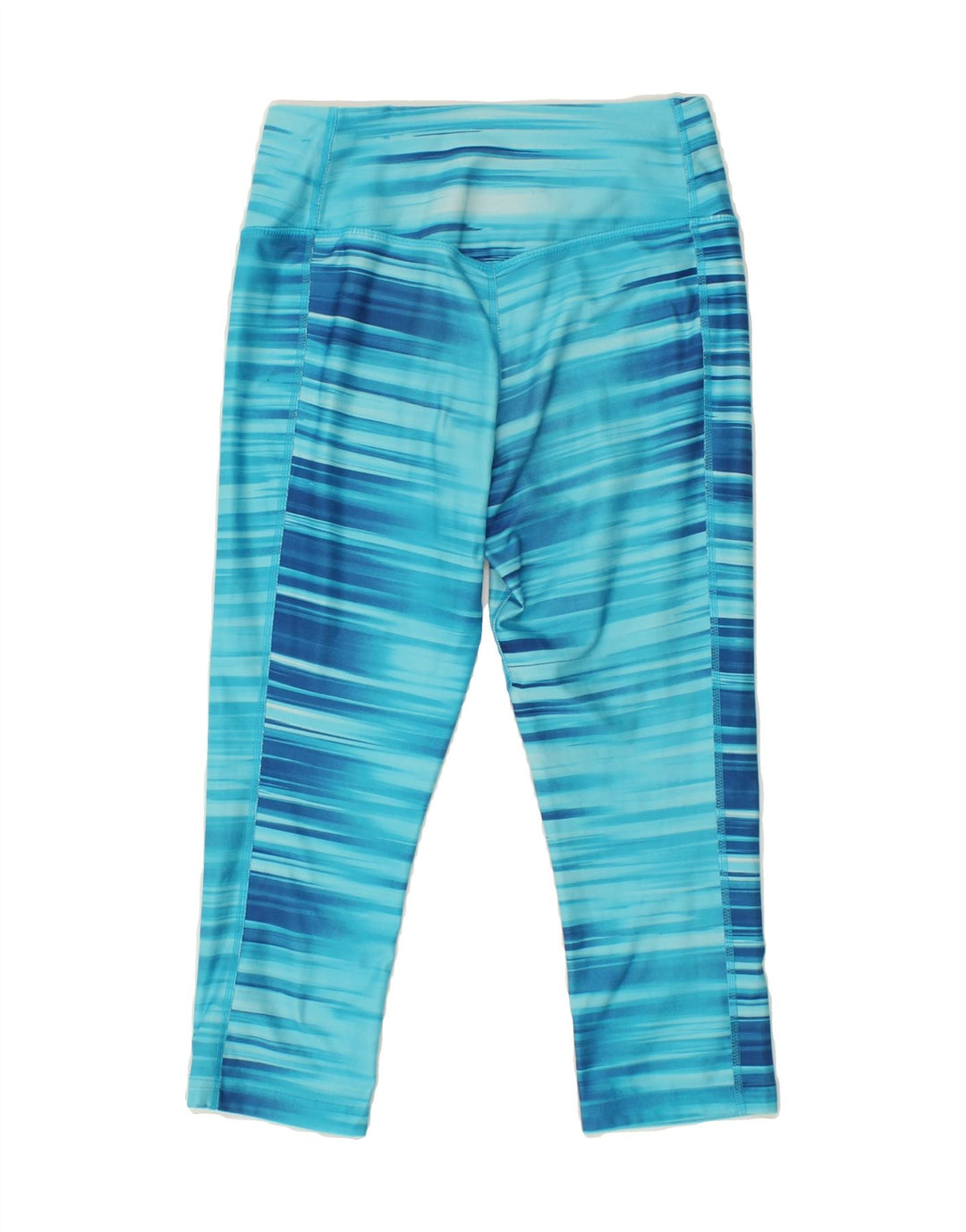 NIKE Womens Dri Fit Capri Leggings UK 10 Small  Blue Striped Polyester Vintage Nike and Second-Hand Nike from Messina Hembry 