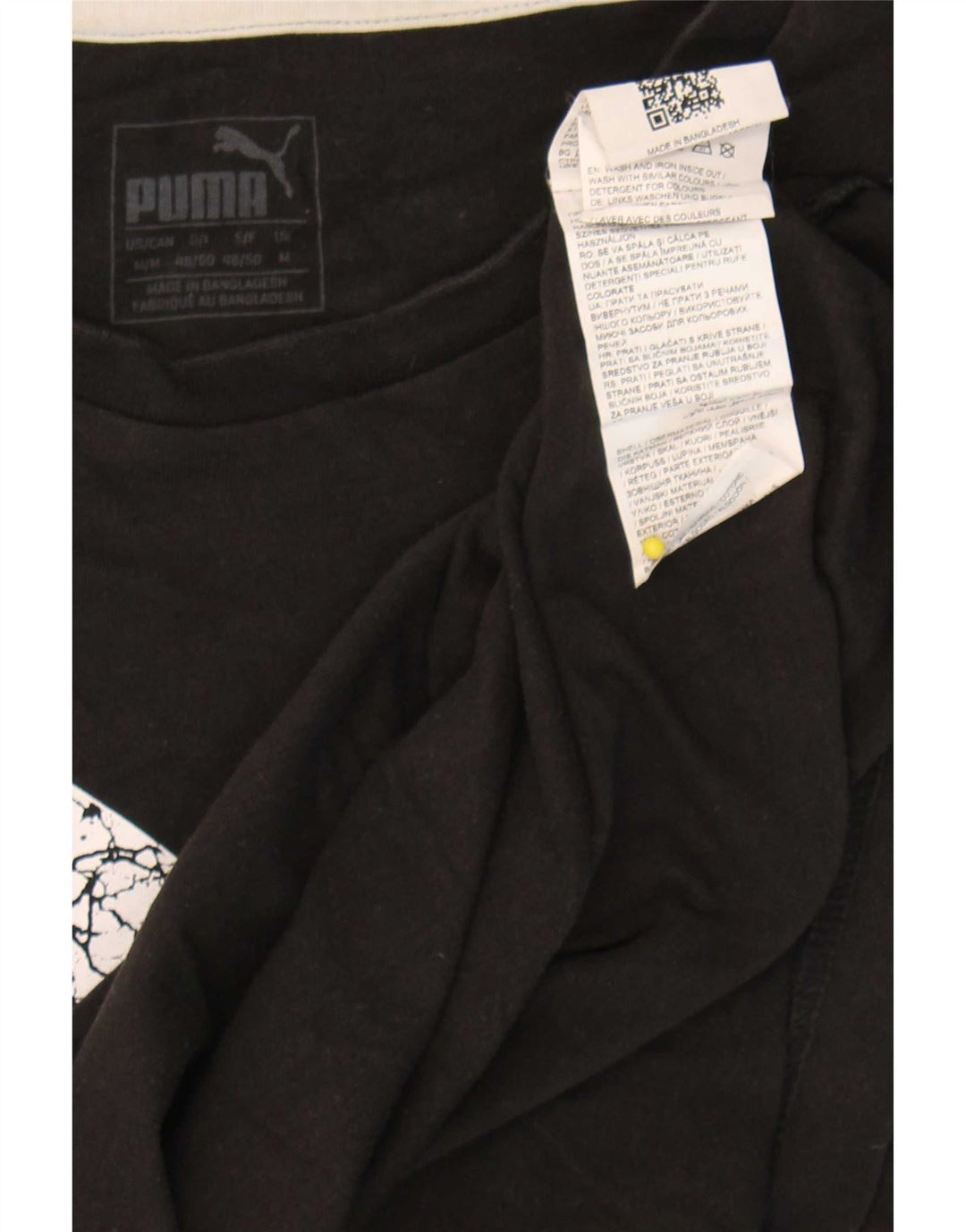 Puma Herren Grafik T-Shirt Top Mittelschwarz Baumwolle