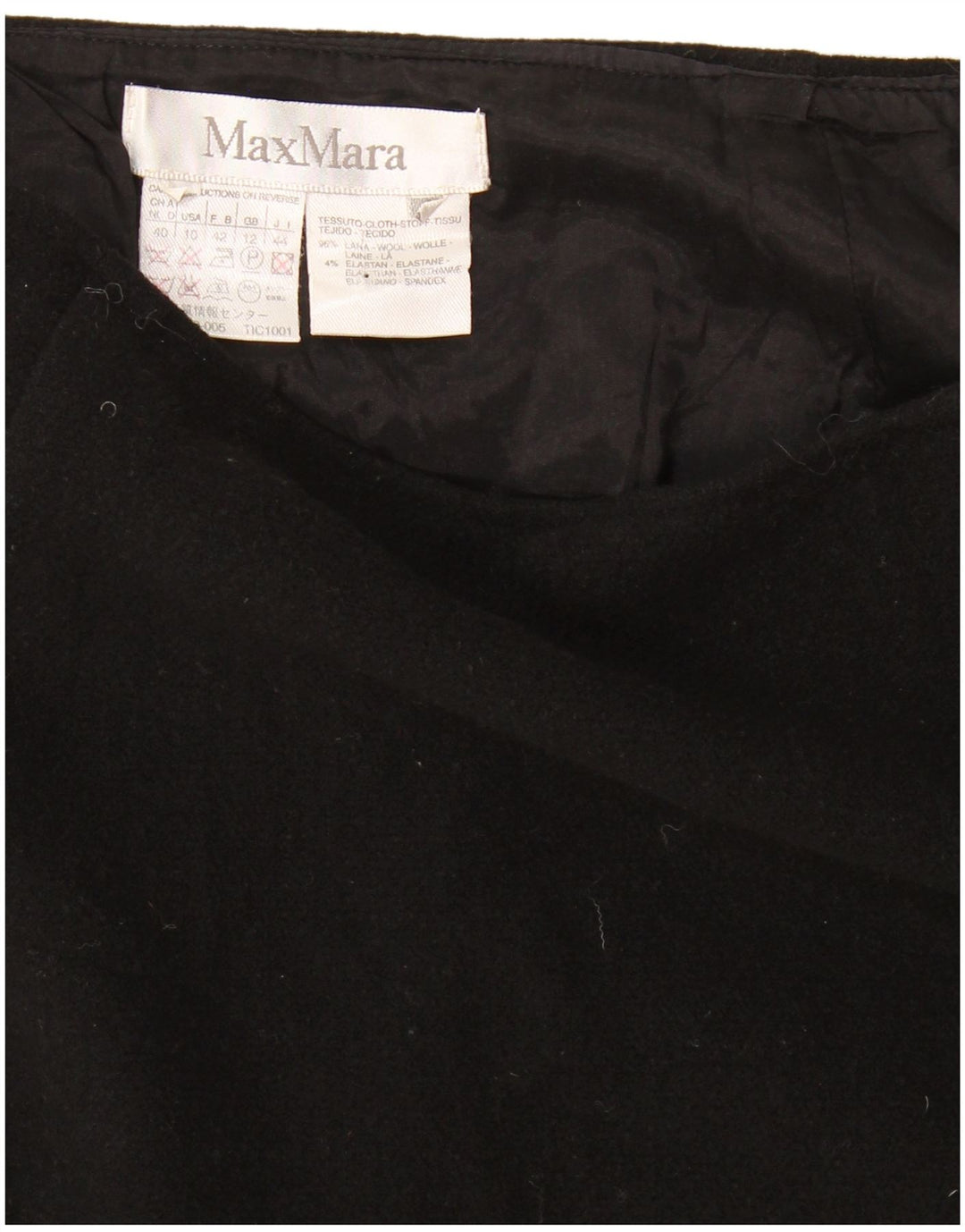 Max Mara Womens Straight Skirt UK 12 Medium W28  Black Wool