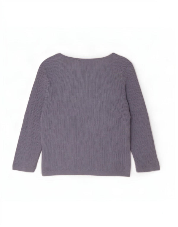 Max & Co. Womens Crop 3/4-ærmet Bolero Top UK 16 Large Grå Viscose