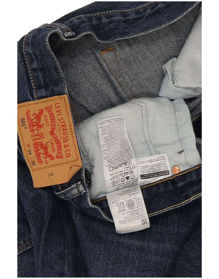Levi's Mens 501 Straight Jeans W34 L36 Blue Cotton