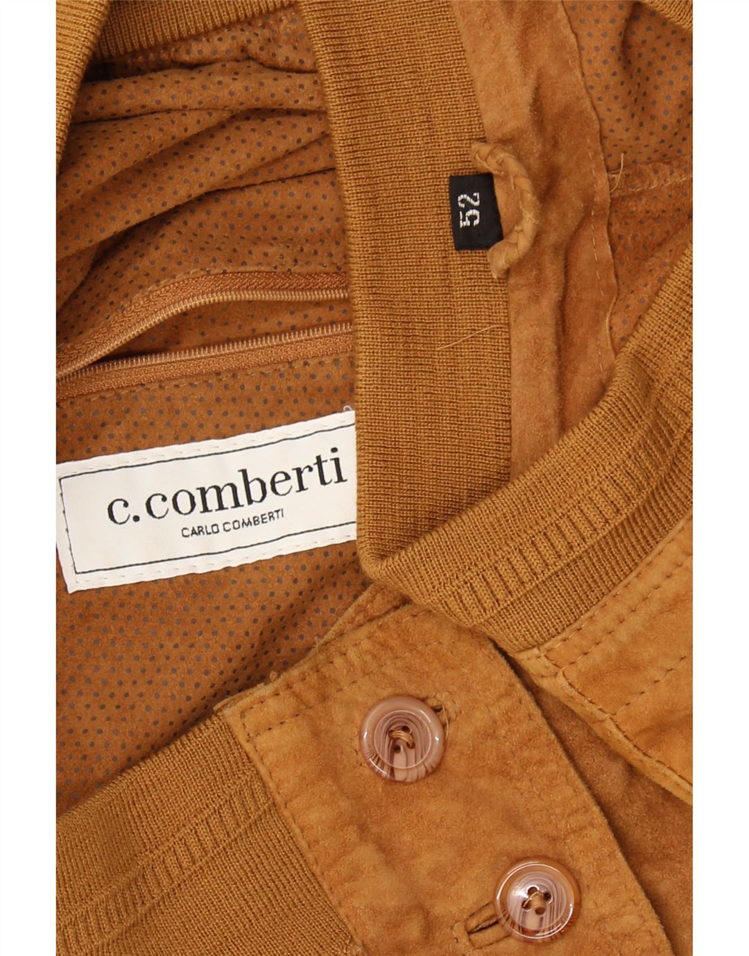 CARLO COMBERTI Mens Suede Bomber Jacket IT 52 XL Brown Leather Vintage Carlo Comberti and Second-Hand Carlo Comberti from Messina Hembry 