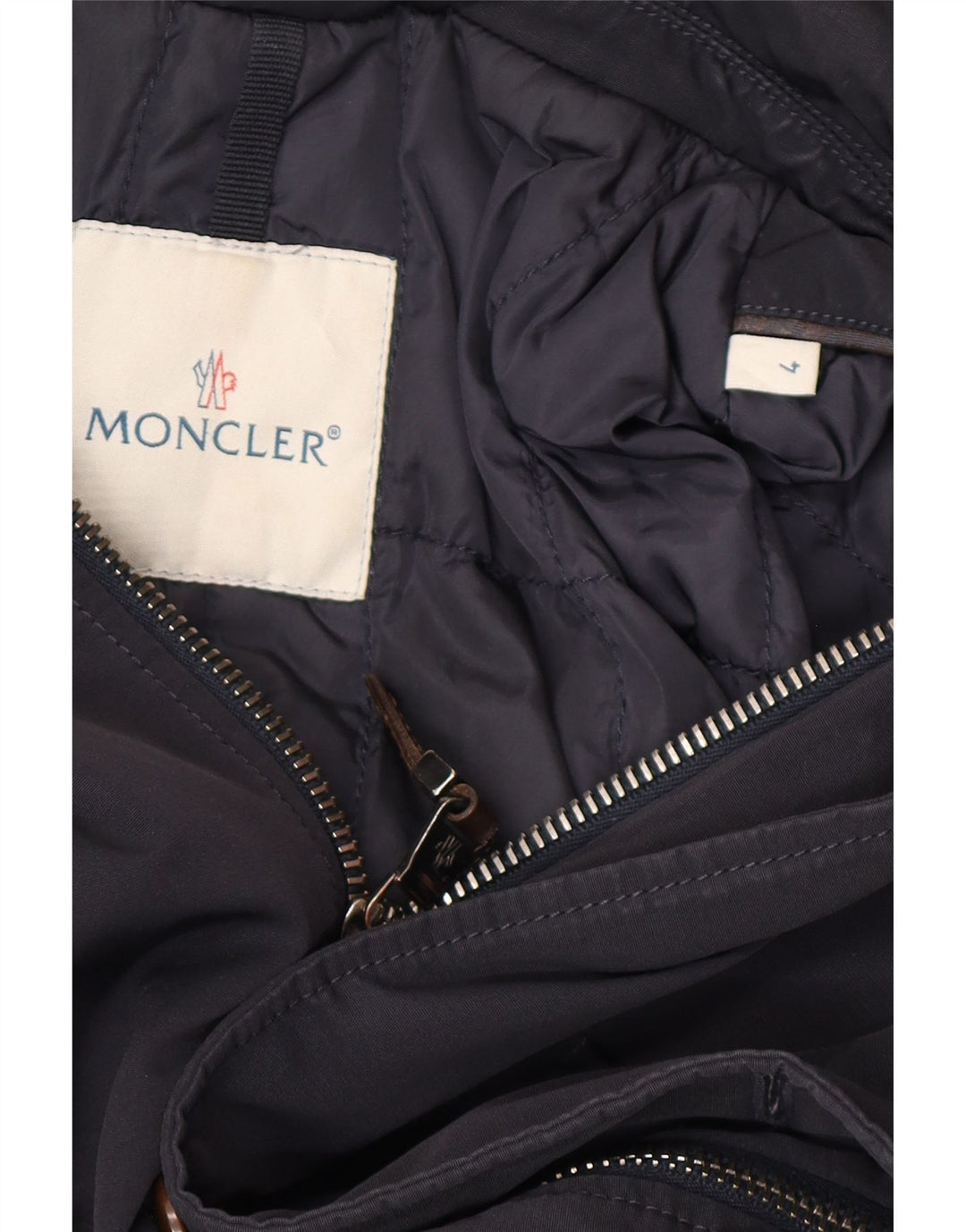 Moncler Mens Padded Jacket Size 4 XL Navy Blue Polyester
