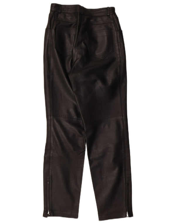 Vintage Damen Motorrad gerade Hose IT 38 XS W27 L30 Schwarz