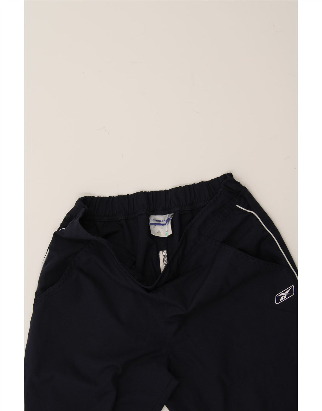REEBOK Womens Tracksuit Trousers UK 12 Medium  Navy Blue Polyester Vintage Reebok and Second-Hand Reebok from Messina Hembry 