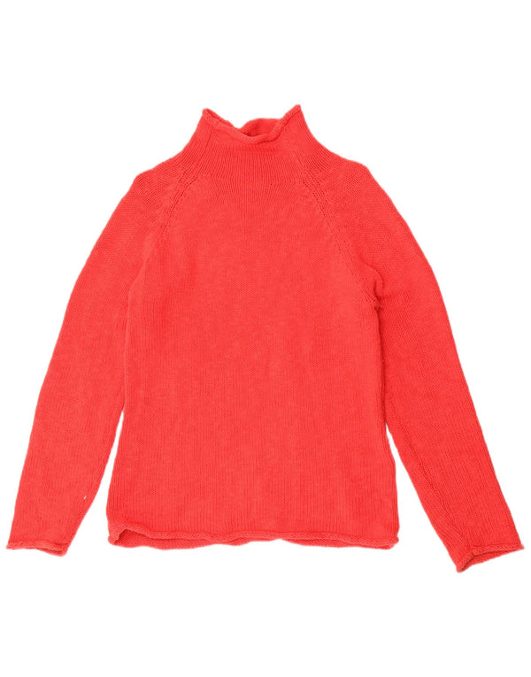 Maglione maglione da donna con collo alto L.L.Bean UK 12 Cotone rosso medio