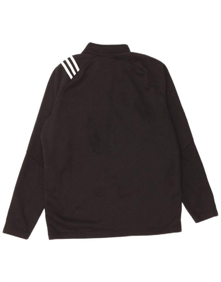 ADIDAS Mens Zip Neck Pullover Tracksuit Top Medium Black Polyester