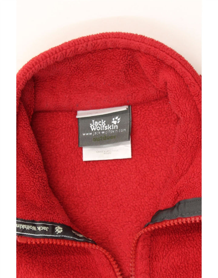 JACK WOLFSKIN Womens Loose Fit Fleece Jacket UK 10 Small Red Polyester Vintage Jack Wolfskin and Second-Hand Jack Wolfskin from Messina Hembry 