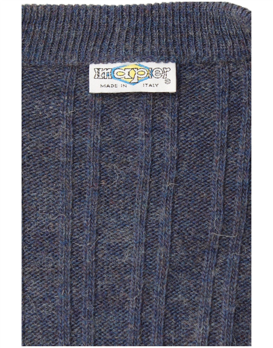 Imapier Mens Cardigan Sweater Large Navy Blue Flecked
