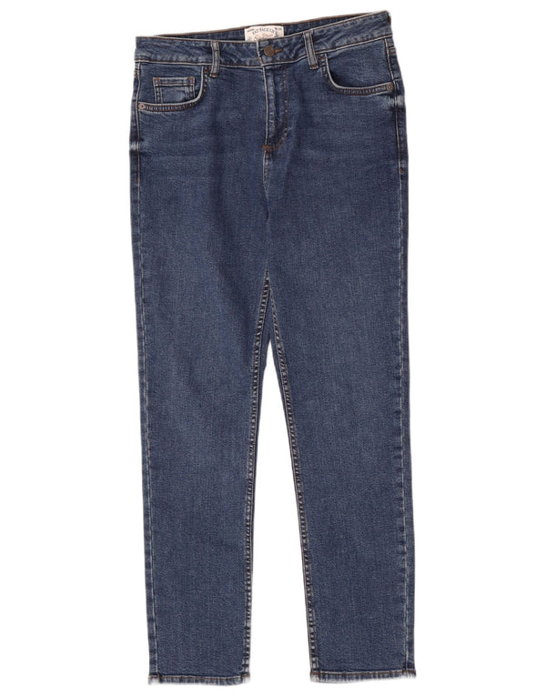 Fat Face Damen Sway High Waist Slim Jeans UK 12 Medium W28 L28 Blau Baumwolle