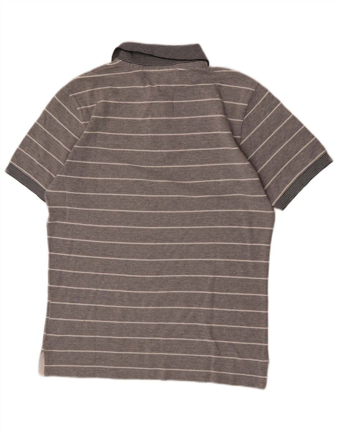 North Sails Mens Polo Shirt Large Grey Striped Cotton