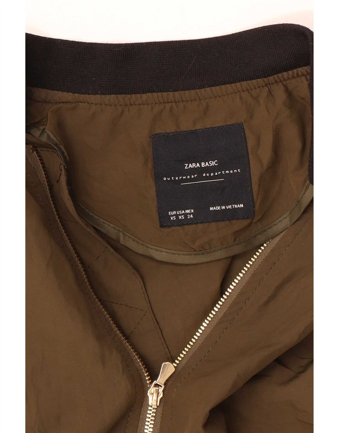 Zara Womens Oversized Bomber Jacket UK 6 XS Brown