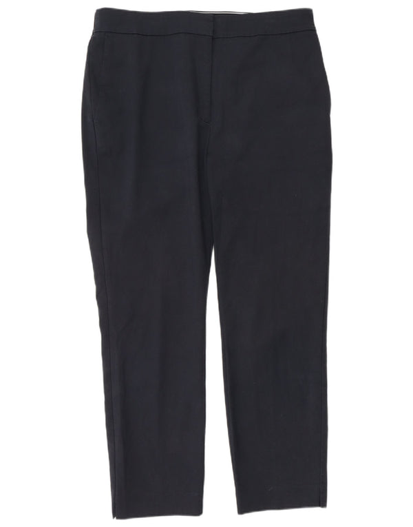 Zara Γυναικείο ψηλόμεσο ίσιο παντελόνι Chino XL W32 L27 Navy Blue Cotton