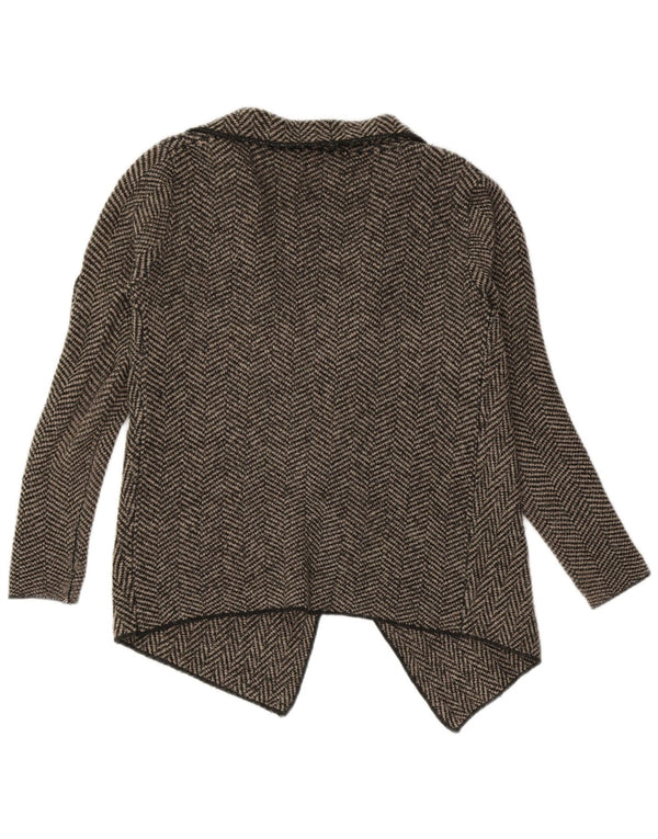 Zara Womens Asymmetrisk Open Cardigan Sweater UK 10 Small Grey Sildeben