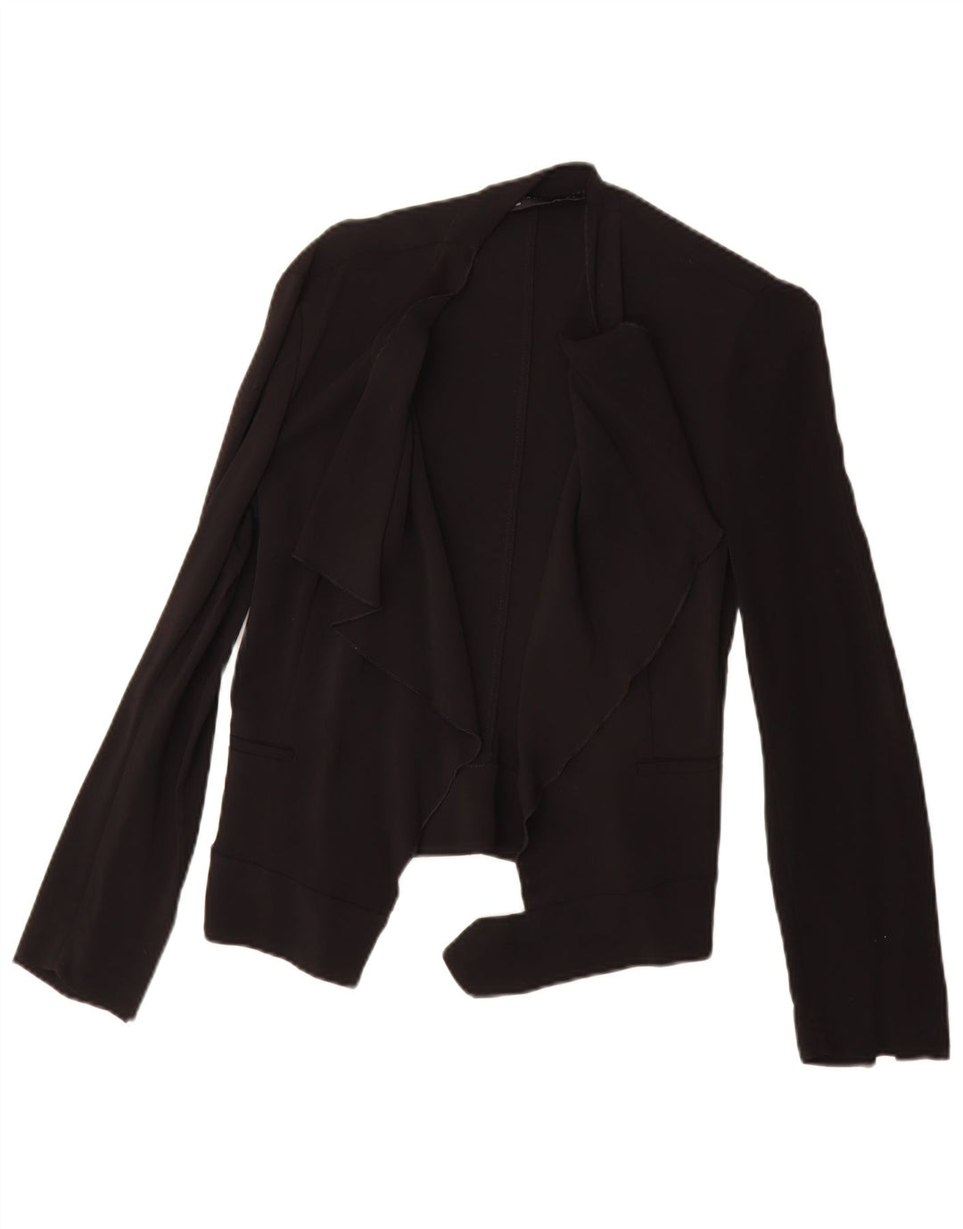 Zara Womens Open Blazer Jacket Reino Unido 10 Pequeno Preto