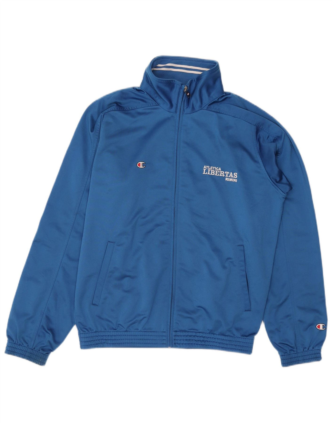 Champion Mens Graphic Tracksuit Top Jacket Small Blue Polyester