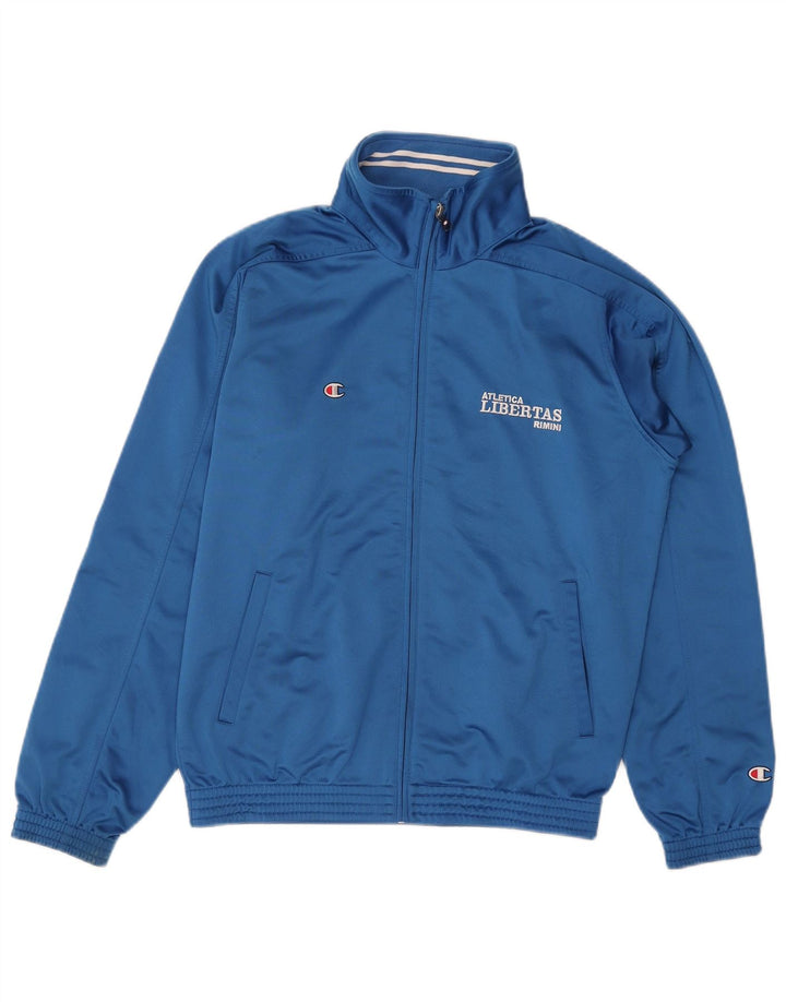 Champion Mens Graphic Tracksuit Top Jacket Small Blue Polyester