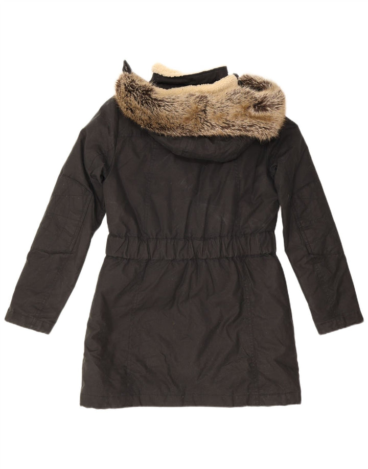 Barbour Dame Hætte Oversized Polstret Frakke UK 10 Small Black