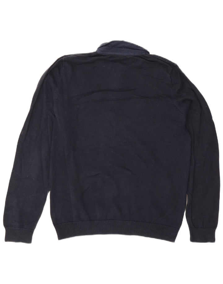 MARKS & SPENCER Herre Polo Neck sweater Medium Navy Blue
