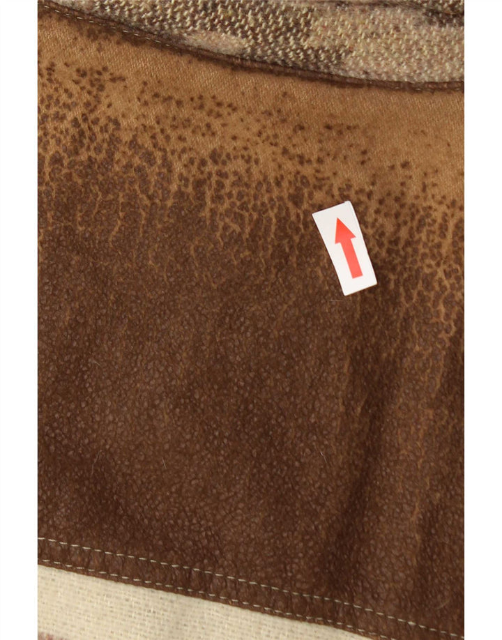 Weipper Mens Duffle Gilet UK 40 Large Brown Geometric Polyester