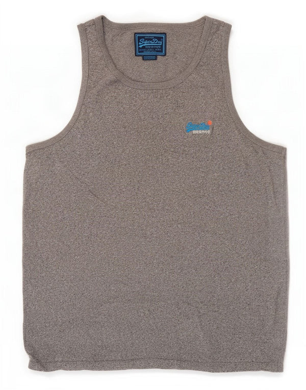 Superdry Camiseta sin mangas para hombre 2XL Algodón moteado azul