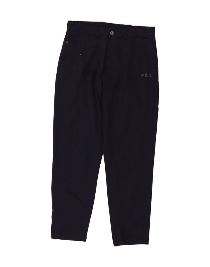 FILA Mens Slim Chino Trousers Medium W34 L30 Navy Blue Vintage Fila and Second-Hand Fila from Messina Hembry 