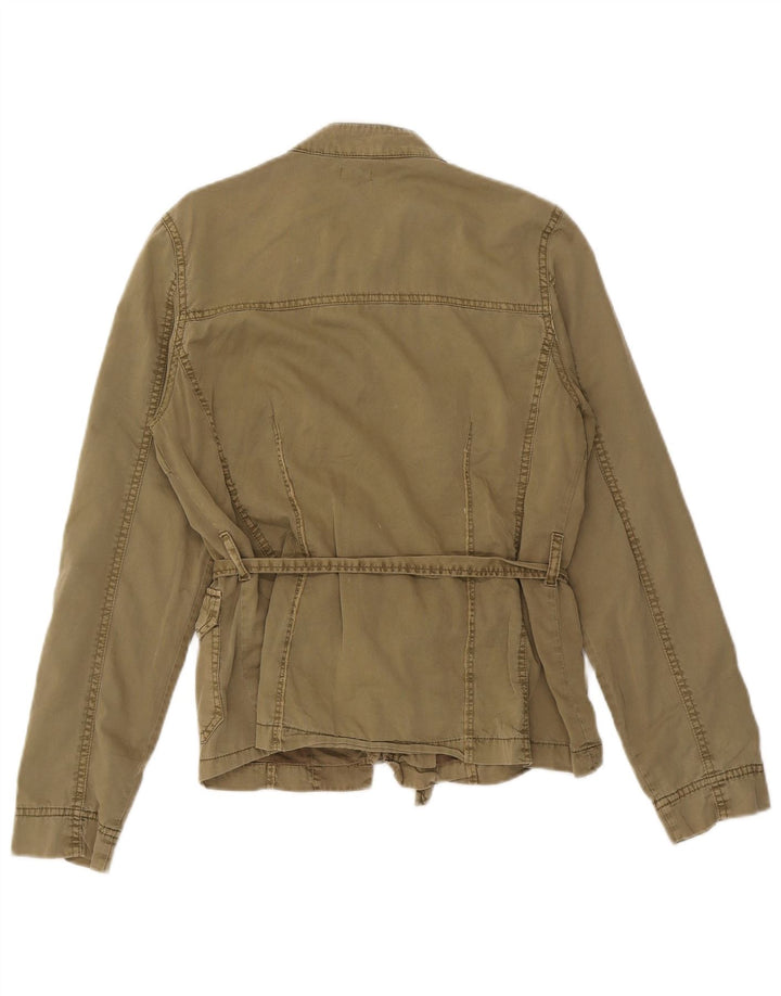 Oasis Womens Utility Jacket UK 14 Medium Khaki Cotton