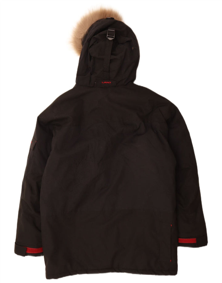 Veste Parka à capuche homme vintage UK 38 Nylon noir moyen