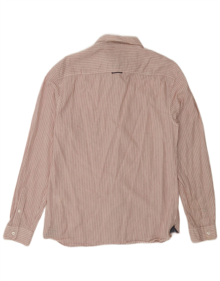 White Stuff Mens Slim Fit Shirt Medium Pink Striped Cotton