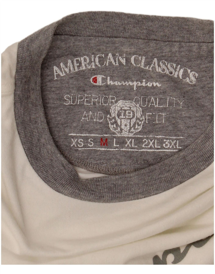 Champion Mens Graphic T-Shirt Top Medium White