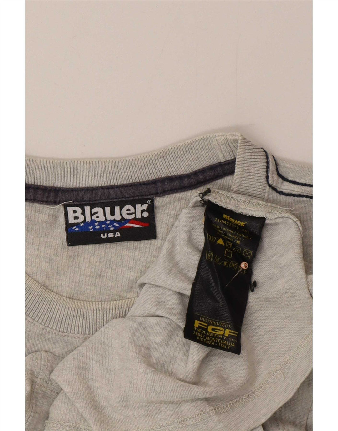 Blauer Mens Graphic T-Shirt Top Medium Grey Cotton