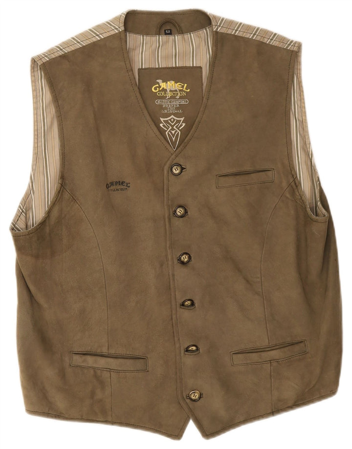 Camel Active Chaleco de ante para hombre IT 52 Marrón grande