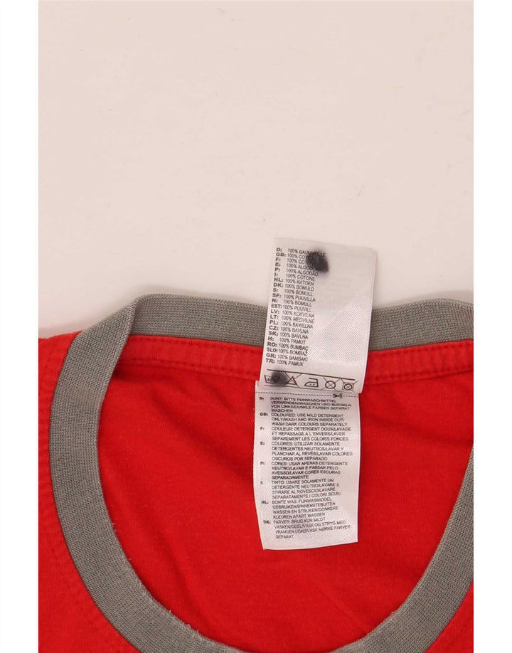 Adidas Mens Graphic T-Shirt Top Medium Red Cotton