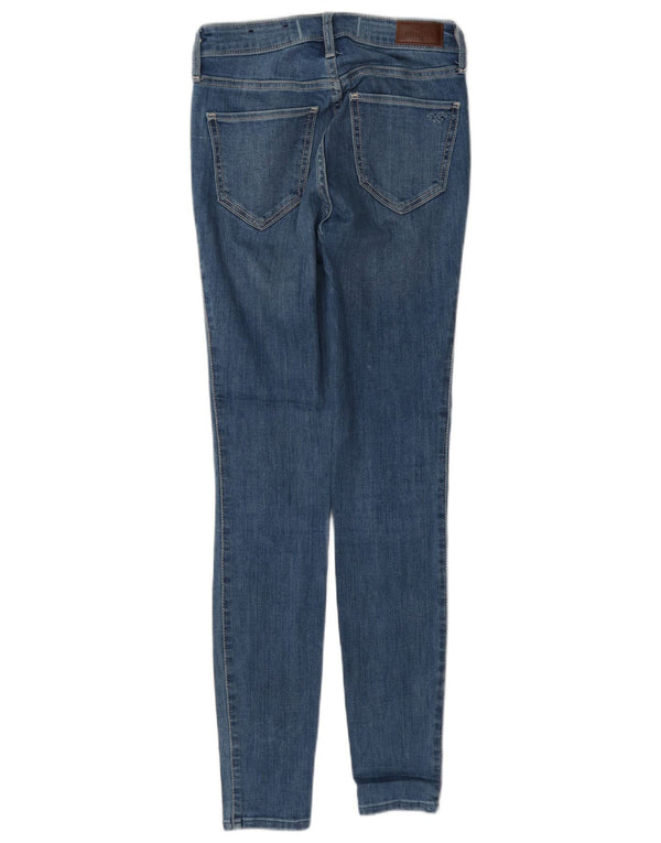 Hollister Damen High Rise Super Skinny Jeans US 0 XS W24 L29 Blaue Baumwolle