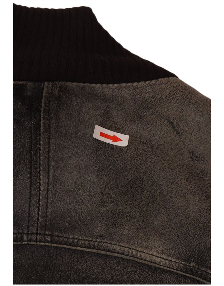 Vintage Herren Lederjacke UK 38 Mittelschwarzes Leder